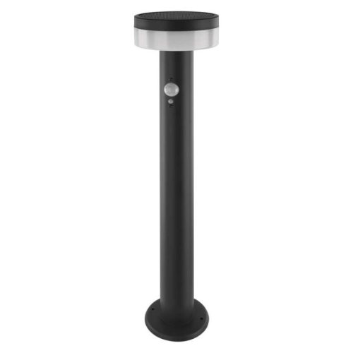 Emos ZGJ0B4S TERION LED kerti oszloplámpa, napelemes, szürkületérzékelő, 2Watt, 200lm, rozsdamentes acél, meleg fehér, 12.5 ×12.5 ×50cm, IP44, antracit