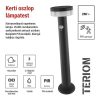 Emos ZGJ0B4S TERION LED kerti oszloplámpa, napelemes, szürkületérzékelő, 2Watt, 200lm, rozsdamentes acél, meleg fehér, 12.5 ×12.5 ×50cm, IP44, antracit