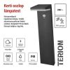 Emos ZGK0B4S VEREA LED kerti fali lámpa, napelemes, szürkületérzékelő, 4.4Watt, 460lm, alumínium, meleg fehér, 11 ×15 ×50cm, IP44, fekete