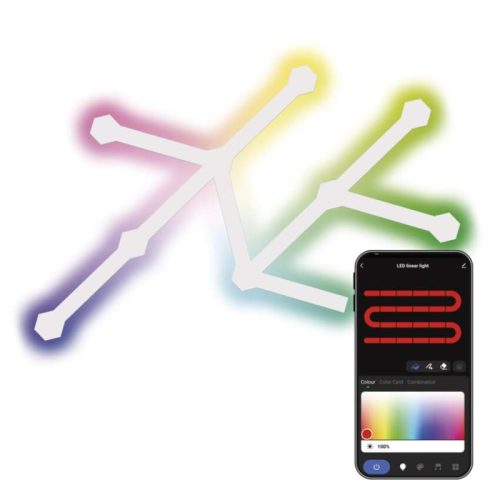 Emos ZIW249R GoSmart LED lámpatest Lines fehér, 9 részből álló, 34 W, RGBIC dimmelhető, WiFi 