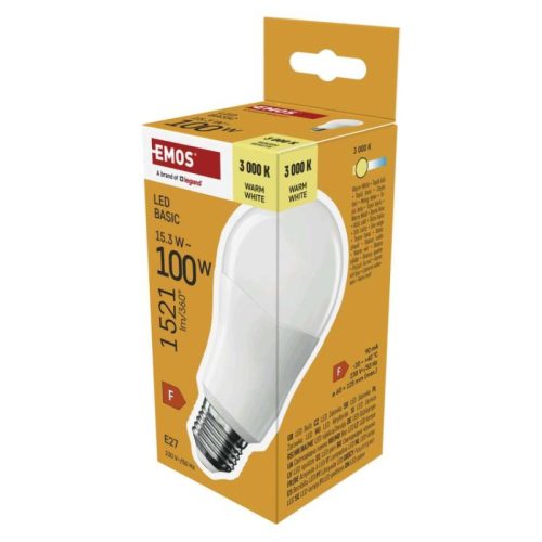 Emos ZL5F67 100 W / 1521 lm / Meleg fehér  LED izzó Basic A60 / E27 / 15,3W 