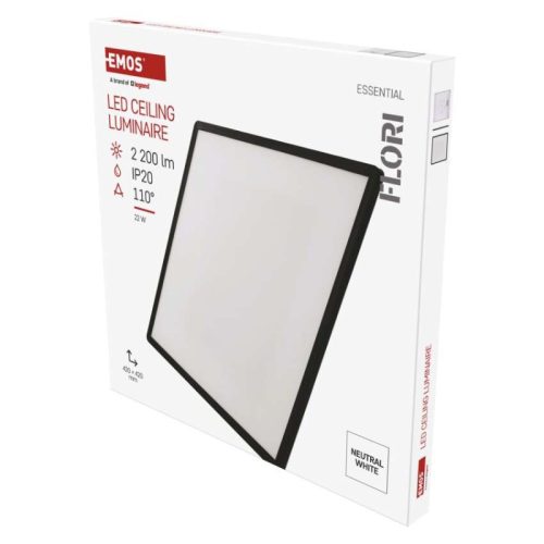 LED felületi lámpatest FLORI négyzet, fehér, 22W, semleges fehér (ZM1407)
