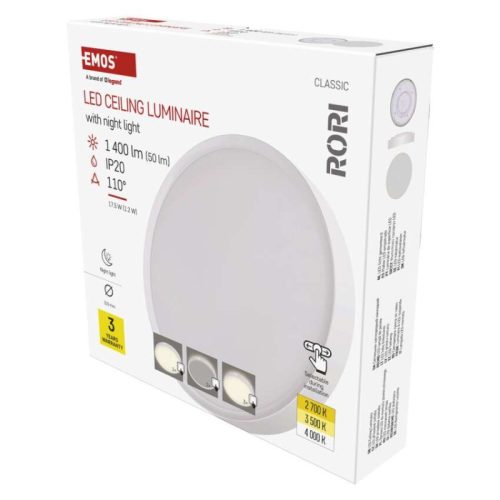 LED felületi lámpatest RORI kerek, fehér, 17W, CCT (ZM4400)