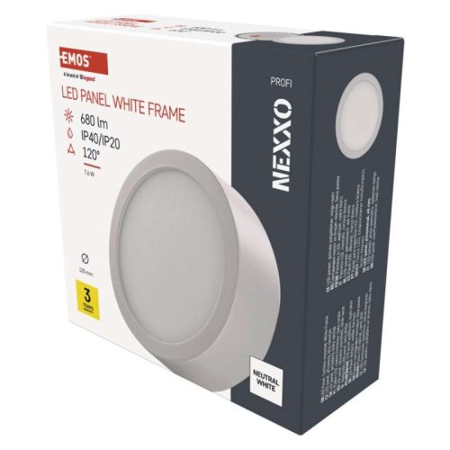 Emos ZM5125 mennyezetre szerelhető LED lámpa, kerek, 12cm, 7.6/50W, 680lm, IP20, természetes fehér