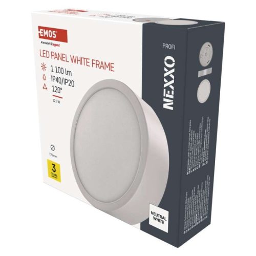 Emos ZM5135 mennyezetre szerelhető LED lámpa, kerek, 17cm, 12.5/75W, 1100lm, IP20, természetes fehér