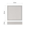 Emos ZM6145 NEXXO mennyezetre szerelhető LED lámpa, négyszög, 22.5cm, 21/120W, 1900lm, IP20, természetes fehér