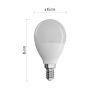 Emos ZQ1230 60 W / 806 lm / meleg fehér  LED izzó Classic Mini Globe / E14 / 7,3 W 