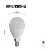 Emos ZQ1230 60 W / 806 lm / meleg fehér  LED izzó Classic Mini Globe / E14 / 7,3 W 