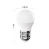 Emos ZQ6E43 60 W / 806 lm / Természetes fehér  LED izzó Classic Mini Globe / E27 / 6,5 W 