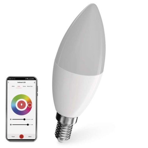 Emos ZQW322R GoSmart LED gyerty izzó, E14, 4,8/40Watt, 470lumen, RGB, dimmerelhető, Wi-Fi