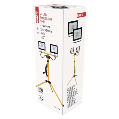 Emos ZS2231.2 Hobby Slim LED reflektor álvánnyal 2x 30 W 2×2400 lm, IP65, természetes fehér