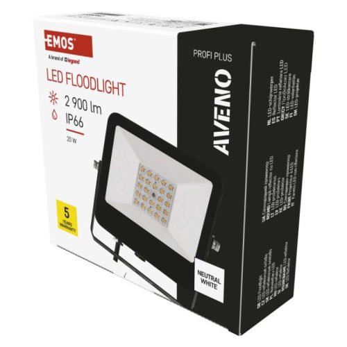 Emos ZS2413 AVENO LED reflektor, 20W, 2200lm, IP66, -30 - 50 °C, természetes fehér