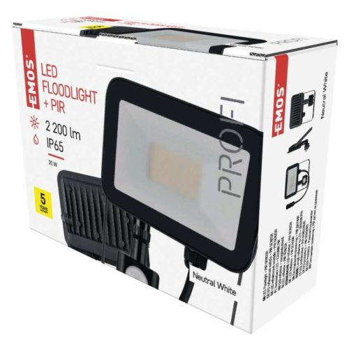 Emos ZS2722 INOVO LED mozgásérzékelős reflektor 20 W 2200 lm, IP65, természetes fehér