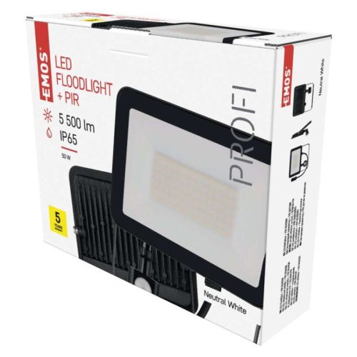 Emos ZS2742 INOVO LED mozgásérzékelős reflektor 50 W 5500 lm, IP65, természetes fehér