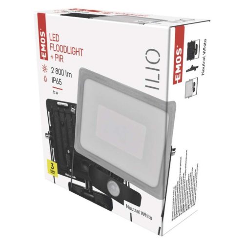 Emos ZS2930 Ilio LED reflektor 31W 2800 lm, mozgásérzékelővel IP44, természetes fehér
