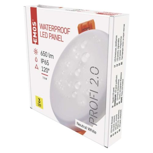 EMOS LED panel VIXXO beépíthető 7.5WW 650lm IP65 term. fehér (ZV1122)
