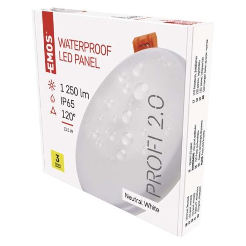 EMOS LED panel VIXXObeépíthető 13.5W 1250lm IP65 természetes fehér (ZV1142)