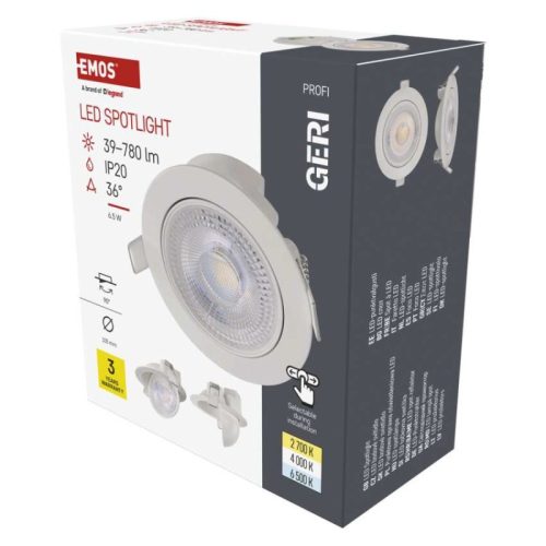 LED reflektor GERI fehér, kerek, 6,5W CCT (ZV1160)