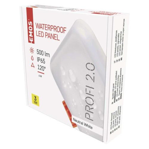 EMOS LED panel VIXXO beépíthető 6W 500lm IP65 term. fehér (ZV2112)