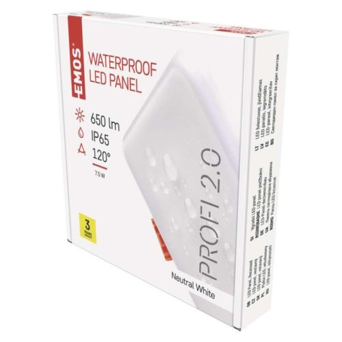 EMOS LED panel VIXXO beépíthető 7,5W 650lm IP65 term. fehér (ZV2122)