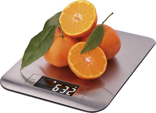 Emos EV012 digitális konyhai mérleg, 5 kg, 1g pontosság, elemes (2xCR2032), inox