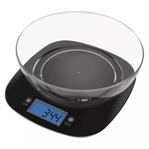 Emos EV025 Konyhai Mérleg, 5 kg, 1 g pontosság, elemes (2XAAA), fekete