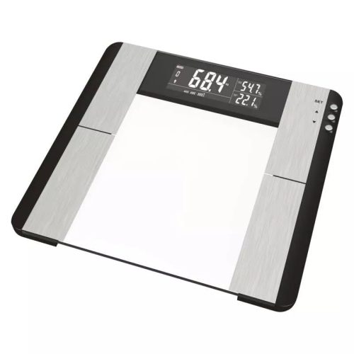 Emos EV104 digitális személymérleg, 180kg, 100g pontosság, edzett üveg, elemes (2XAAA), ezüst