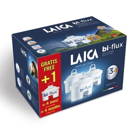 Laica Bi-flux univerzális vízszűrő betét, 3+1 db-os kiszerelés (F4S)