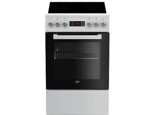 Beko FSM57300GW szabadonálló kerámialapos tűzhely, 50cm, 4 főzőzóna, légkeverés, 55liter, fehér