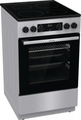 Gorenje GEC5C41SG kerámialapos tűzhely, 50cm, 70literes sütő, légkeverés, grill, 8.6kW, 300°C, inox