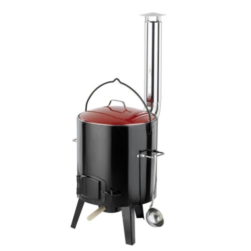 Activa Stew fatüzelésű bogrács fedéllel és merőkanállal, rozsdamentes, zománcozott, 14 liter (11275)