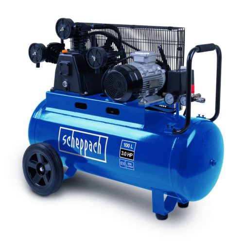 Scheppach HC 550 TC olajkenésű kompresszor, ékszíjas, háromhengeres, 2200Watt, 10bar, 100literes tartály (5906147901)