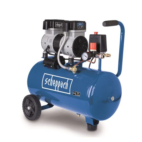 Scheppach HC 26 Si olajkenésű csendes kompresszor, 1100Watt, 8bar, 24literes tartály (5906165901)
