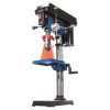 Scheppach DP 19 VARIO asztali oszlopos fúrógép, 550Watt, 440 - 2580rpm, lézeres központontosítás, 19x19cm munkaasztal