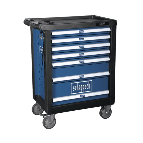 Scheppach TW 1000 műhelykocsi szerszámokkal, 263 db-os szerszám készlet, 450kg teherbírás, 7polc (5909304900)