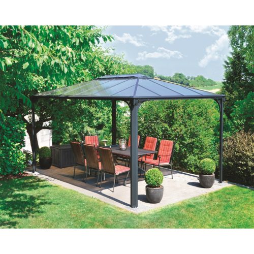 Palram - Canopia Martinique 4300 kerti pavilon, 430 x296 x275cm, alumínium váz, polikarbonát tető, antracit -bronz (702564)