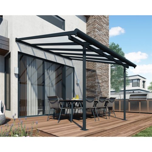 Palram - Canopia Sierra 3000 pergola, 314 x226-286 x260-305cm, alumínium váz, polikarbonát tető, antracit (703120)