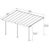 Palram - Canopia Sierra 5400 pergola, 546 x 226-286 x 260-305cm, alumínium váz, polikarbonát tető, fehér (703123)
