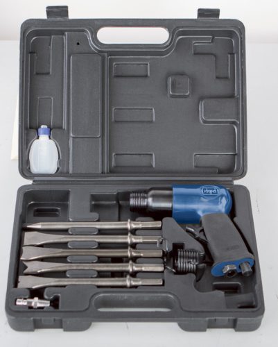 Scheppach 7906100716 pneumatikus vésőkalapács, 79.2l/min, 6.3bar, max.4500rpm, tartozékok