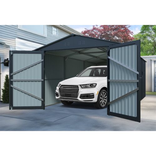 Riwall PRO RMCG fém garázs 3 x 6 m nyeregtetővel antracit