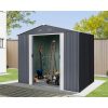 Riwall PRO RMSA 6x8 antracit fém kerti tároló 2,4 x 1,7 m nyeregtetővel (SD-X0608-H170C-A)