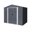 Riwall PRO RMSA 6x8 antracit fém kerti tároló 2,4 x 1,7 m nyeregtetővel (SD-X0608-H170C-A)