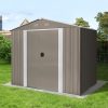 Riwall PRO RMSA 6x8 barna fém kerti tároló 2,4 x 1,7 m nyeregtetővel (SD-X0608-H170C-B)