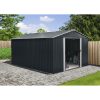 Riwall PRO RMSA 12x10fém kerti tároló 3 x 3,7 m nyeregtetővel (antracit)