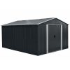 Riwall PRO RMSA 12x10fém kerti tároló 3 x 3,7 m nyeregtetővel (antracit)