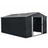 Riwall PRO RMSA 12x10fém kerti tároló 3 x 3,7 m nyeregtetővel (antracit)
