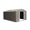 Riwall PRO RMSA 12x10 fém kerti tároló 3 x 3,7 m nyeregtetővel (barna)