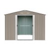 Riwall PRO RMSA 12x10 fém kerti tároló 3 x 3,7 m nyeregtetővel (barna)
