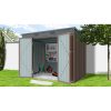 Riwall PRO RMSP 6x8 brown fém kerti tároló 2,4 x 1,8 m lapostetővel (SM-F68K-H158-B)