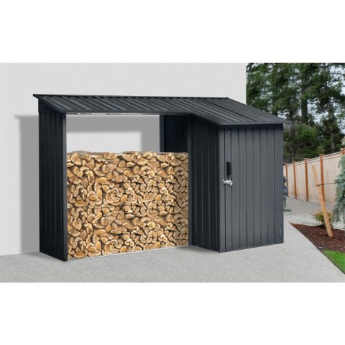Riwall PRO RMWS tűzifatároló fészerrel 2,7 x 1,6 m antracit